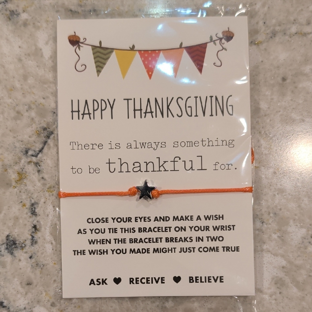 Thanksgiving Wish Bracelet with Star Charm